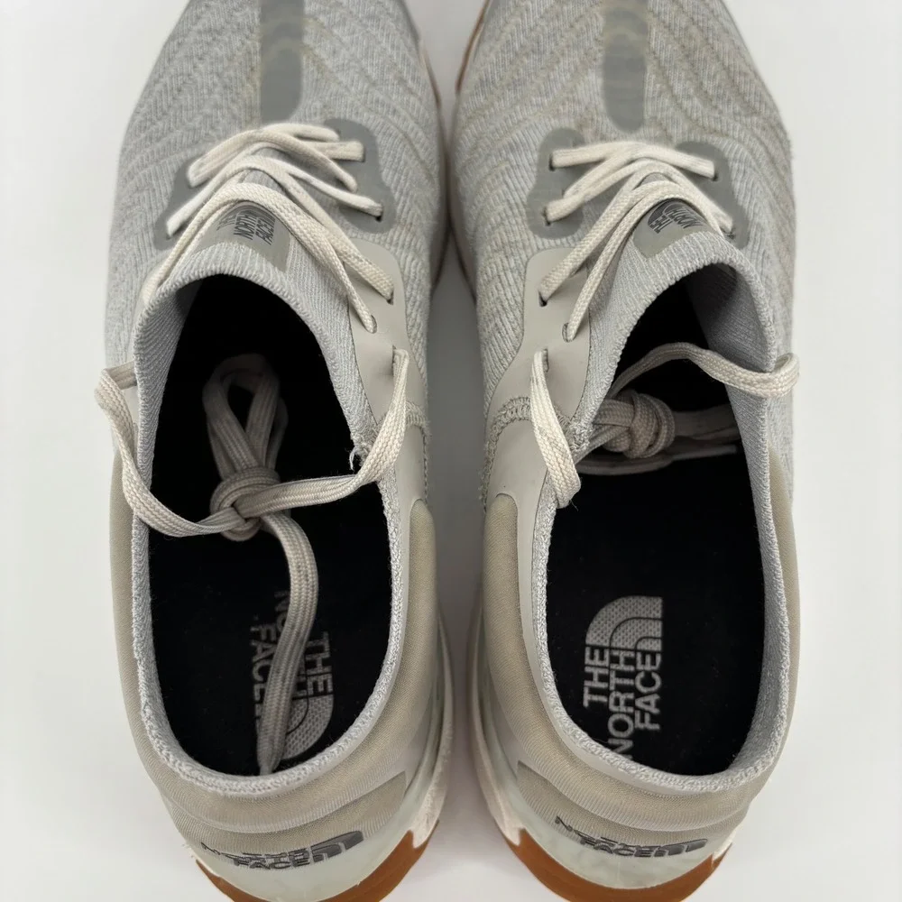 The North Face Mens Vectiv Trail Running Shoes 12 Grey Knit Gum Sole Gorpcore